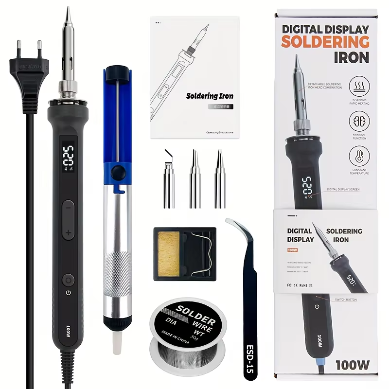 Electronics Repair Kit - 100W Dijital Havya Kiti, Ayarlanabilir Sıcaklıklı