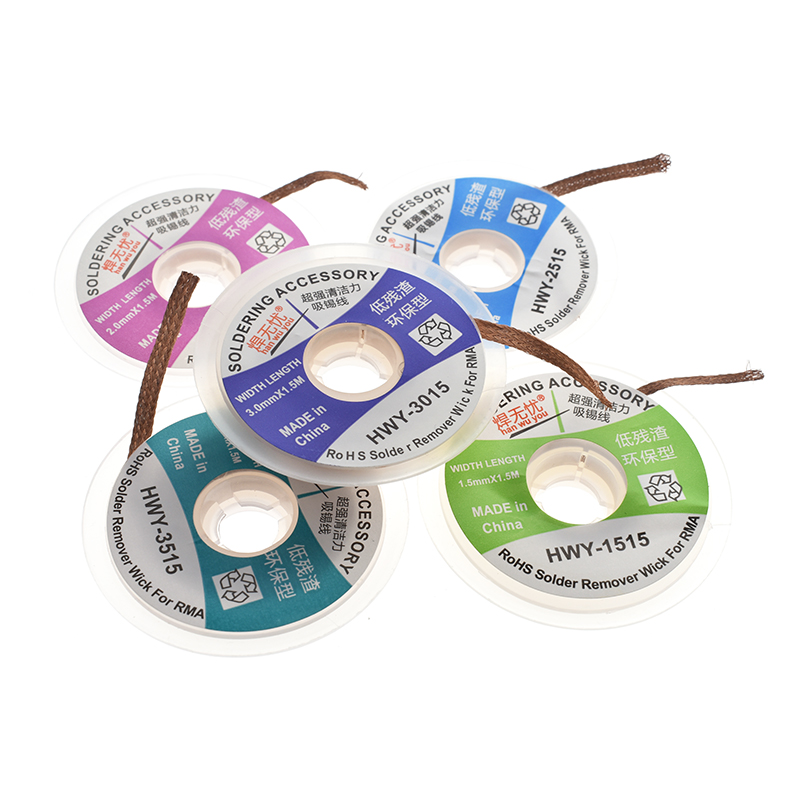 Kendi başına 1.5mm 2mm 2.5mm 3 - Solder Wick Braid incelemesi ve fiyatı